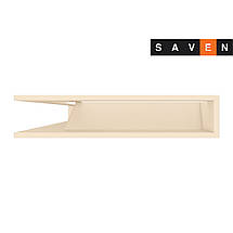 Вентиляційна решітка для каміна кутова ліва SAVEN Loft Angle 95х450х800 кремова, фото 4