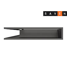 Вентиляційна решітка для каміна кутова ліва SAVEN Loft Angle 95х450х800 графітова, фото 3