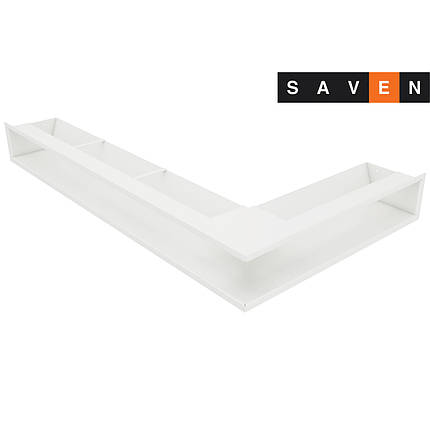 Вентиляційна решітка для каміна кутова ліва SAVEN Loft Angle 95х450х800 біла, фото 1