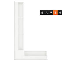 Вентиляційна решітка для каміна кутова ліва SAVEN Loft Angle 95х450х800 біла, фото 3