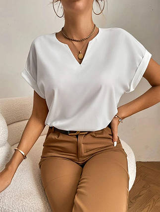 Жіноча блузка з вирізом та коротким рукавом "Fly"| Батал, фото 2