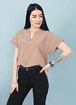 Жіноча блузка з вирізом та коротким рукавом "Fly"| Батал, фото 2