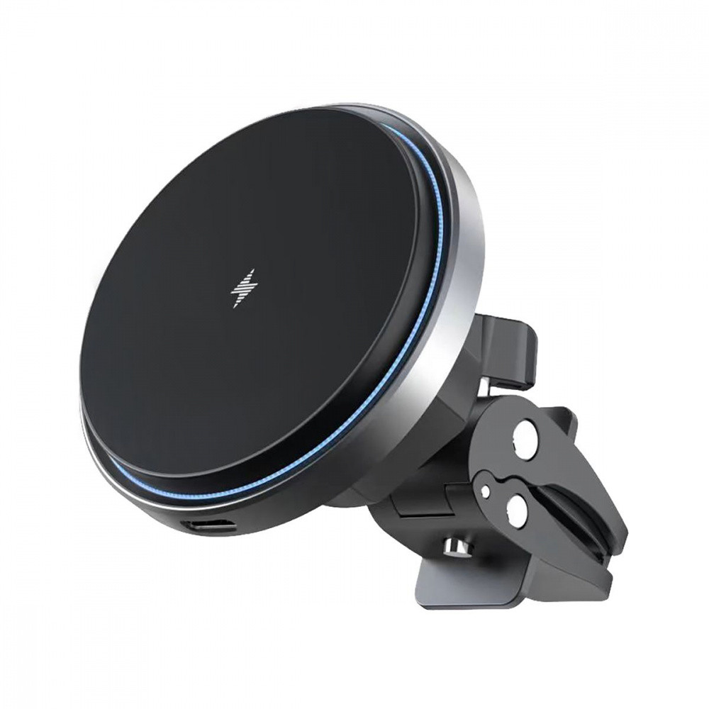 Автомобільний магнітний тримач для Айфона з MagSafe в машину бездротова зарядка 15Вт Proove Magic Circle Pro Чорний (263371)