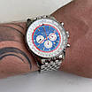 Годинник наручний Breitling Navititer Silver-White-Blue преміального ААА класу, фото 3