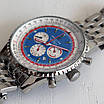 Годинник наручний Breitling Navititer Silver-White-Blue преміального ААА класу, фото 9