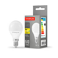 Лампа G45 6W E14 3000K Titanum