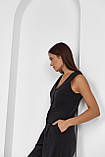 Костюм жіночий жилетка + штани палацо чорного кольору, фото 8