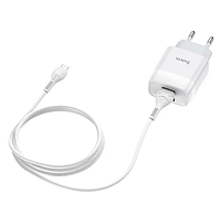 Сетевое зарядное устройство Hoco Glorious dual port charger + кабель Micro-USB White (C73A)