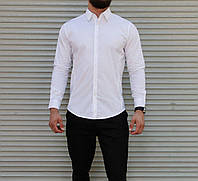 Рубашка приталенная, классическая белая