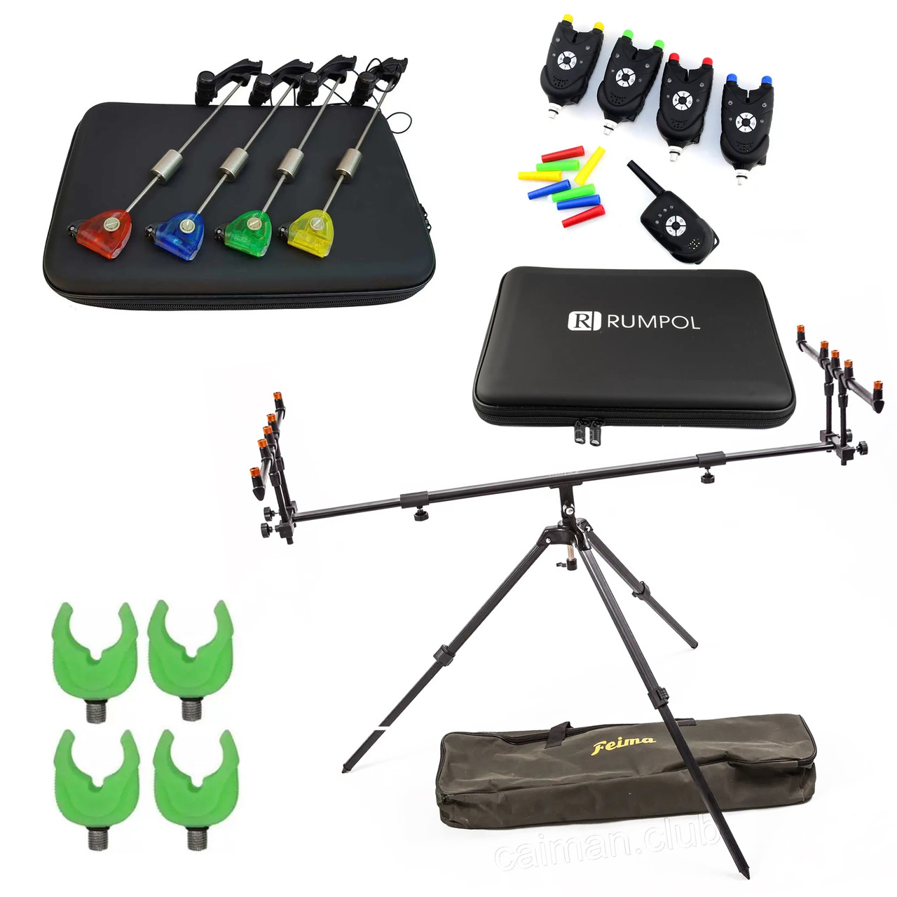 Карповий набір на 4 вудилища Feima RMP Род Под комплект Сигналізатори та свінгера