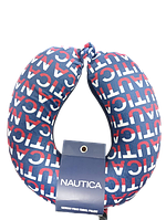 Подушка для подорожей Nautica Memory Foam Travel Pillow, Синій з червоно-білим принтом