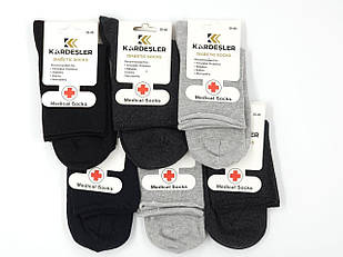 Жіночі медичні шкарпетки KARDESLER 36–40 без резинки, діабетичні, середні, 80% бавовна, 12 пар