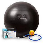М'яч для фітнесу та гімнастики PowerPlay 4001 65 см чорний + насос