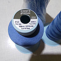 Нитки текстурированные Coats gramax 160/5000м col 07349 голубой