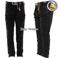 Чорні штани для дівчаток від 7 до 12 років (4540)