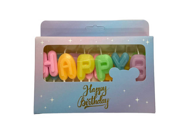 Набір свічок "Happy Birthday" різнокольорові, фото 1