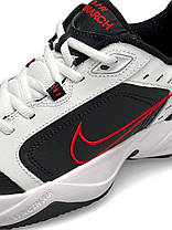 Чоловічі кросівки Nike Air Max Monarch IV White Black Red Взуття Найк Аїр Макс Монарх білі шкіряні демі, фото 6