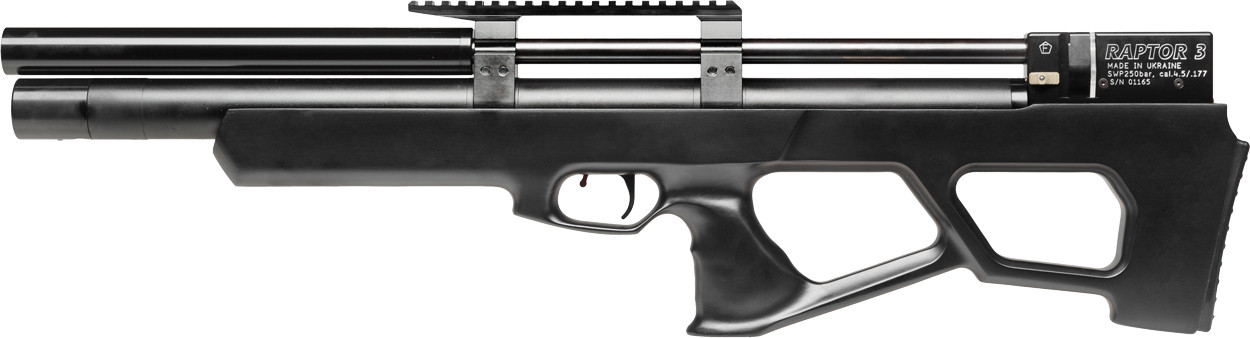 Гвинтівка пневматична PCP Raptor 3 (T-Rex) Standard plus кал. 4.5мм. чорний