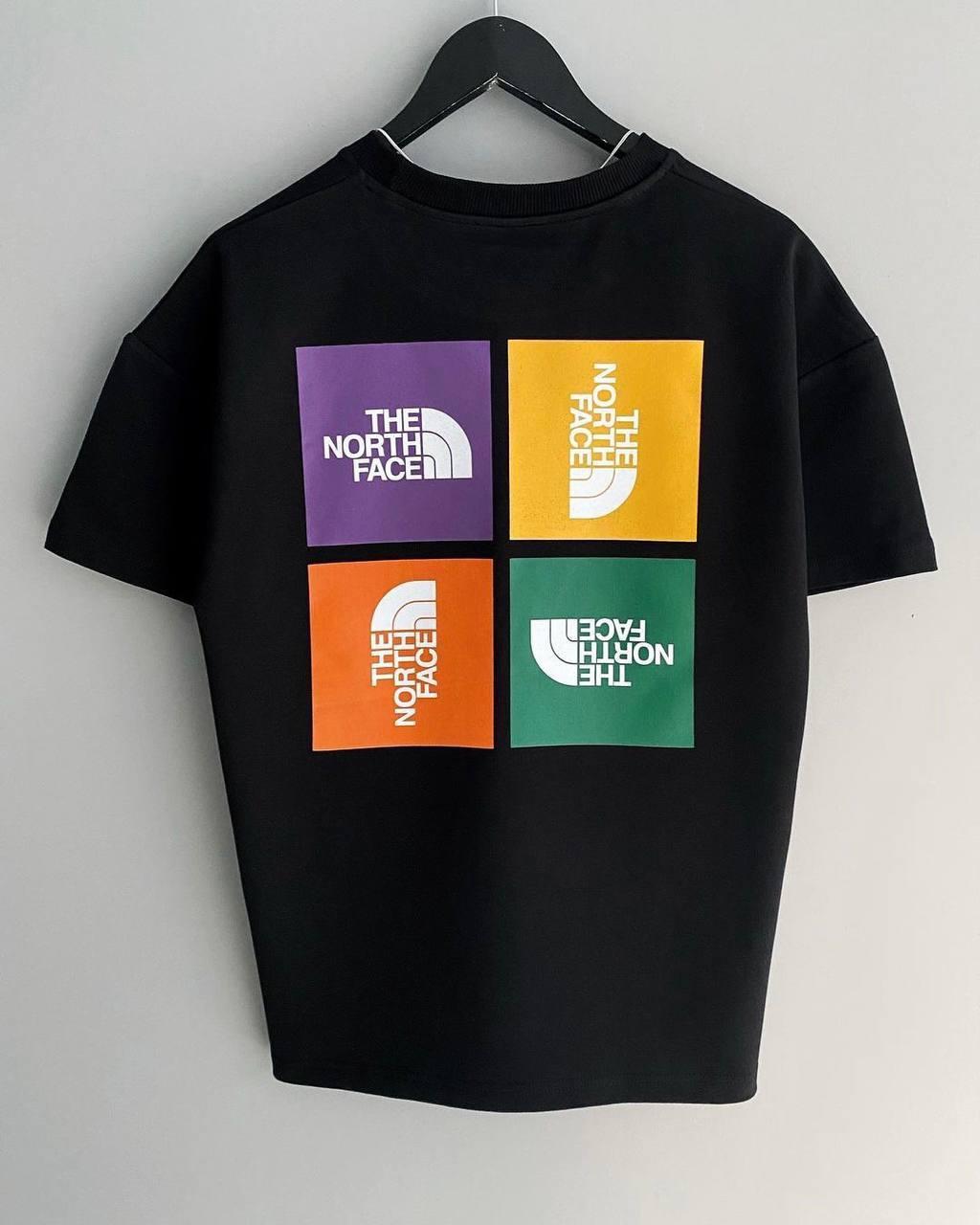 Чоловіча футболка оверсайз The North Face чорна з принтом бавовняна літня Зерт фейс на літо, фото 1