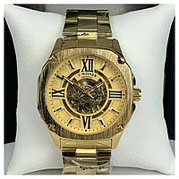 Мужские качественные механические часы Winner GMT-1159 Gold с автоподзаводом