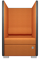 Диван офисный одноместный Private ткань Азур оранжевая с черным ширина 800 мм (Kulik System ТМ) Азур оранжевая+серая