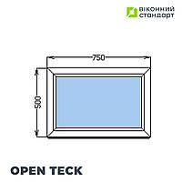 Окно глухое OpenTeck De-Lux 60, белое, 750х500 мм от производителя Оконный Стандарт