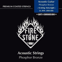 Струны для 12-струнной акустической гитары Fire&Stone Phosphor Bronze Extra Light .010 - .047