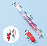 Водостойкий акриловый 3D фломастер (ручка) для рисования на ногтях и создания нейл-арта Красный