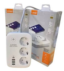 Мережевий фільтр LDNIO SEW3452 подовжувач 3 розетки 3 USB 1 Type-C WiFi управління Білий, фото 4