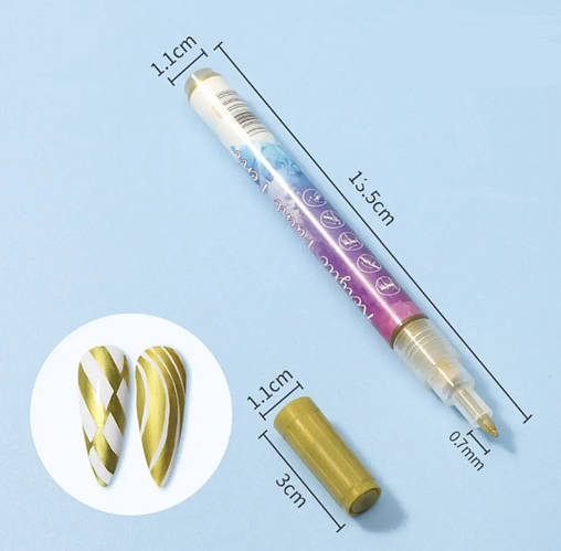 Водостойкий акриловый 3D фломастер (ручка) для рисования на ногтях и ...