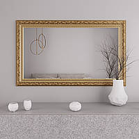 Настенное зеркало 76х126 Золото с патиной Black Mirror примерочное для гардеробной комнаты