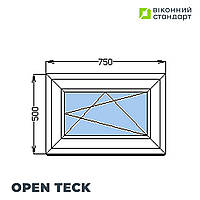 Окно поворотно-откидное OpenTeck De-Lux 60, белое, 750х500 мм от производителя Оконный Стандарт
