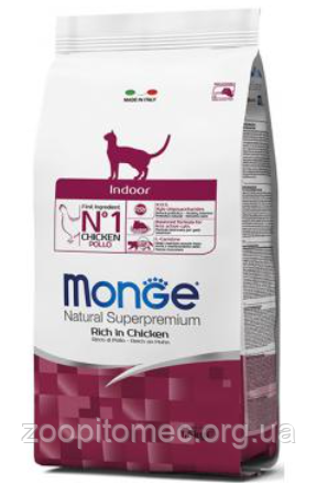 Корм для кішок, що живуть удома Monge (Монж) cat indoor 10 кг