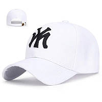 Кепка бейсболка New York белая унисекс с черным логотипом