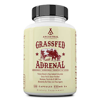 Ancestral Supplements Adrenal / Кора надниркових залоз, підтримка щитовидної жовнзи 180 капсул BX951