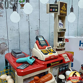 Дитячий набір Супермаркет із Касою + Сканер + Термінал зі світлом і звуком 48 Деталей