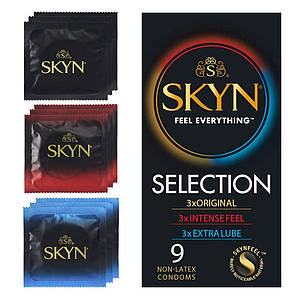 Презервативи Skyn Selection 9 шт безлатексні презервативи 3 види в коробці