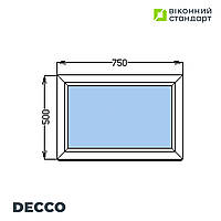 Окно глухое Decco 62, белое, 750х500 мм от производителя Оконный Стандарт