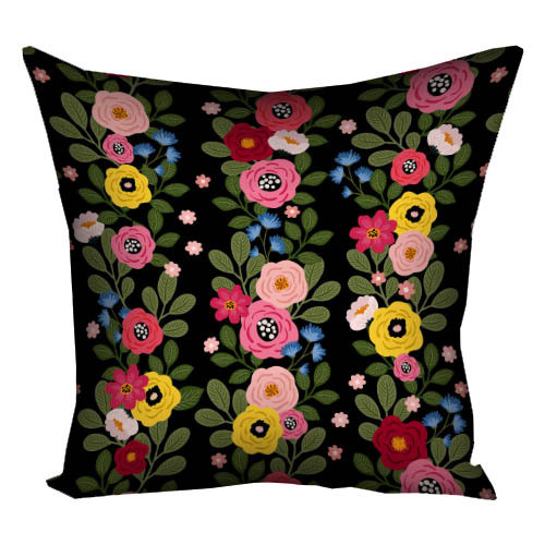 Подушка з принтом габардинова Квіткові ряди 50x50 см (5P_23J004), фото 1