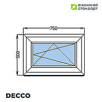 Окно поворотно-откидное Decco 62, белое, 750х500 мм от производителя Оконный Стандарт