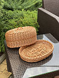Хлібниця плетені з лози овальна з кришкою, фото 2