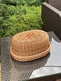 Хлібниця плетені з лози овальна з кришкою, фото 5