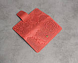 Шкіряний гаманець ручної роботи, якісний клатч-гаманець, гаманець з авторським тисненням, фото 5