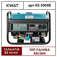 Генератор бензиновый 3 кВт Konner & Sohnen KS 3000E Обмотка двигателя 100% медь Ручной/Электро стартер 3000 Вт