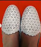 Балетки мокасини літні білі жіночі еко шкіряні перфоровані, фото 7