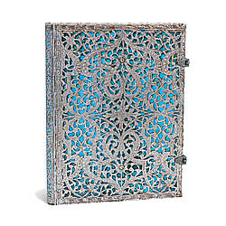 Блокнот Paperblanks Срібна Філігрань великий 18х23 см в лінію Лазурний (9781439725603)