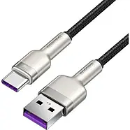 Кабель Baseus Cafule Series Metal Data Cable USB to Type-C 66W 2m Black (CAKF000201), фото 2