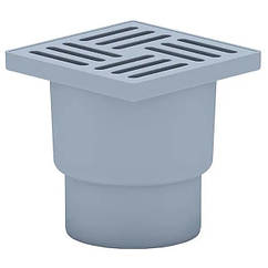 Трап для душу KRONOPLAST ТА5204 100x100мм вертикальний випуск сірий TS11000403