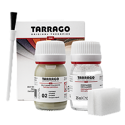 Барвник для гладкої шкіри та текстилю + очищувач Tarrago Color Dye 25мл+25мл колір бліо-сірий (02)