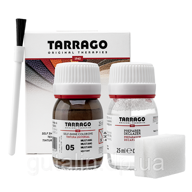 Барвник для гладкої шкіри та текстилю + очищувач Tarrago Color Dye 25мл+25мл колір мустанг (05)